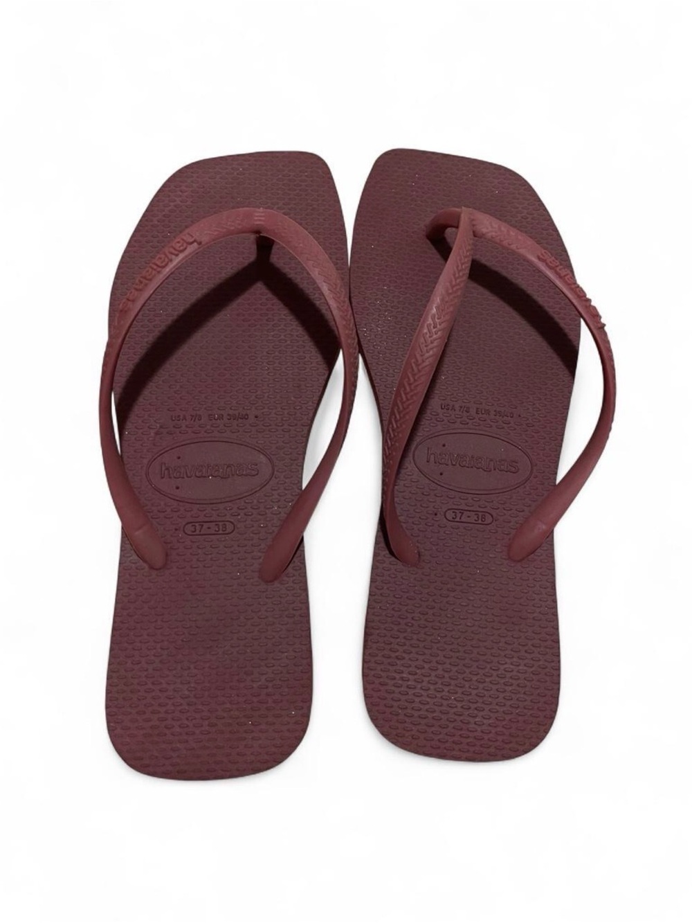 Zara x Havaianas Women’s Flip Flops in Burgundy Red